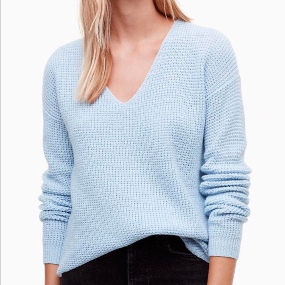 Aritzia Wolter Sweater Light Blue 100% Merino Wool